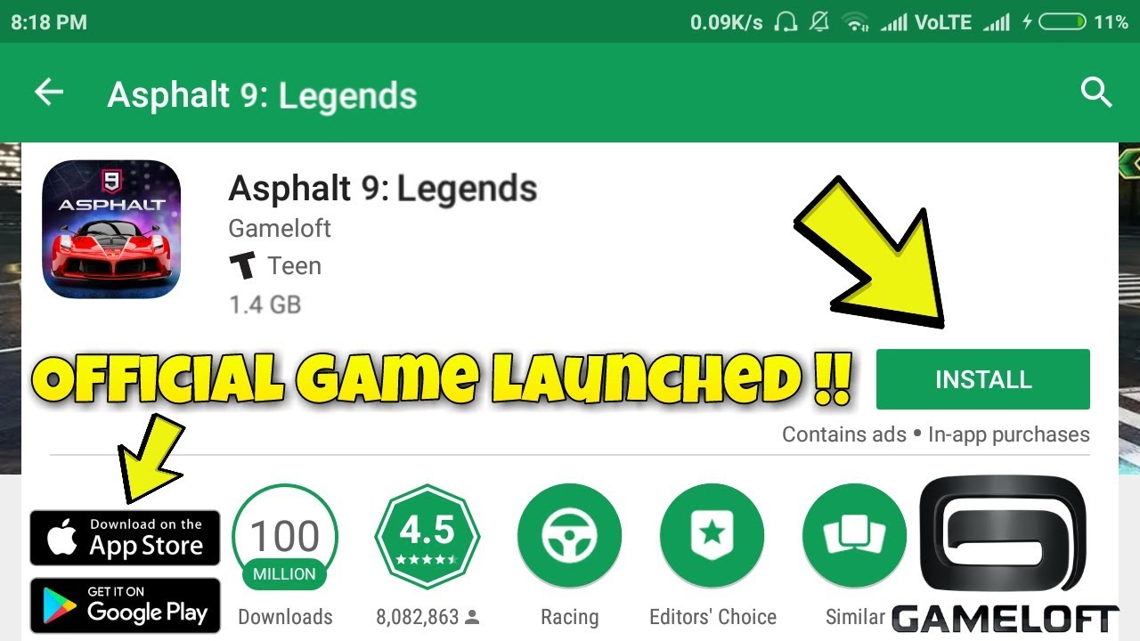 asphalt 9 legends android world release date